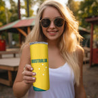 Australia 2024 Olympics Skinny Tumbler Rise of the Roos Aborignal Style