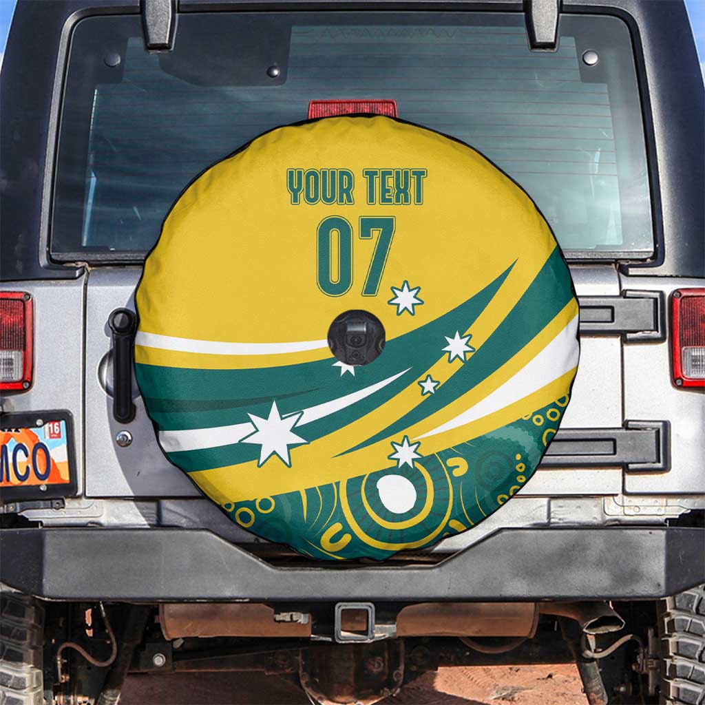 Australia 2024 Olympics Custom Spare Tire Cover Rise of the Roos Aborignal Style