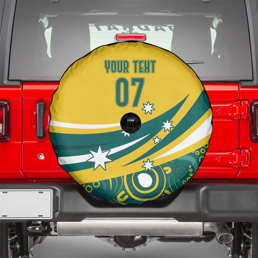 Australia 2024 Olympics Custom Spare Tire Cover Rise of the Roos Aborignal Style