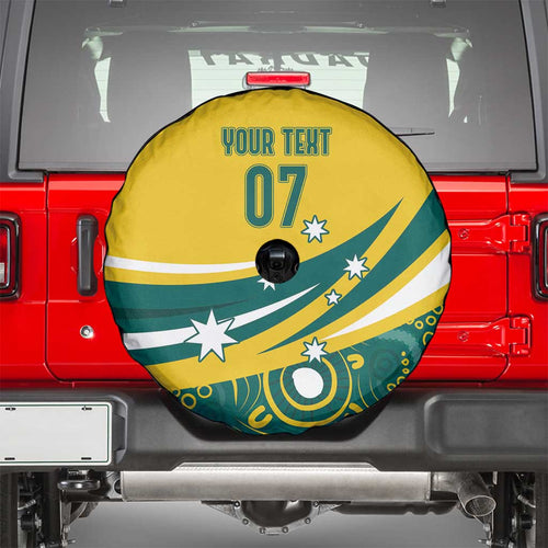 Australia 2024 Olympics Custom Spare Tire Cover Rise of the Roos Aborignal Style