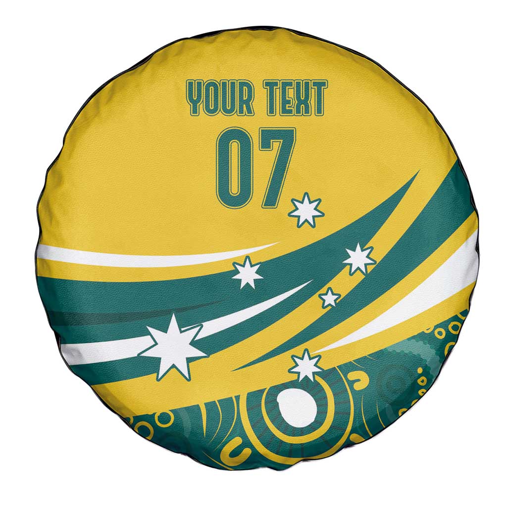 Australia 2024 Olympics Custom Spare Tire Cover Rise of the Roos Aborignal Style
