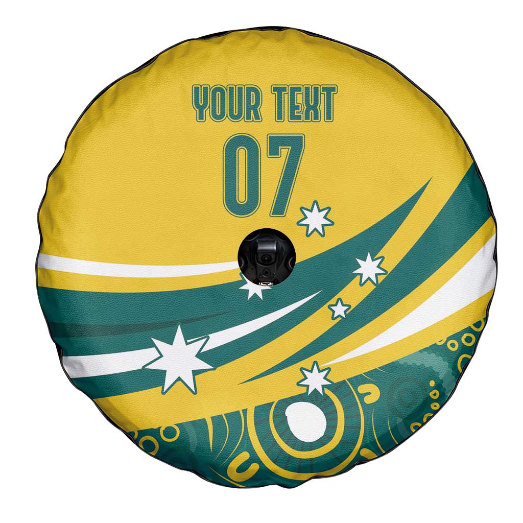 Australia 2024 Olympics Custom Spare Tire Cover Rise of the Roos Aborignal Style