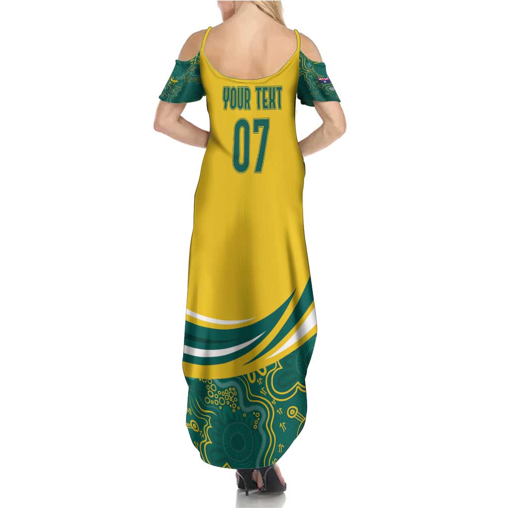 Australia 2024 Olympics Custom Summer Maxi Dress Rise of the Roos Aborignal Style