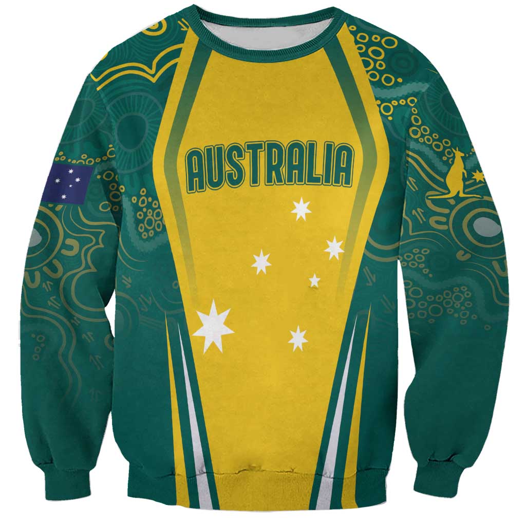Australia 2024 Olympics Custom Sweatshirt Rise of the Roos Aborignal Style