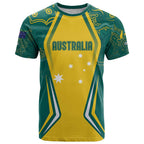 Australia 2024 Olympics Custom T Shirt Rise of the Roos Aborignal Style