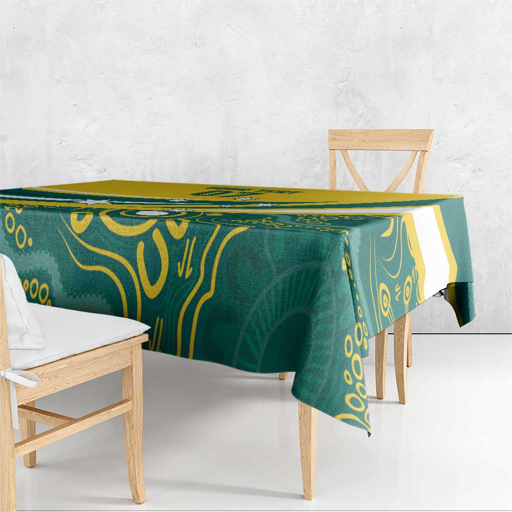 Australia 2024 Olympics Custom Tablecloth Rise of the Roos Aborignal Style