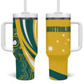 Australia 2024 Olympics Tumbler With Handle Rise of the Roos Aborignal Style
