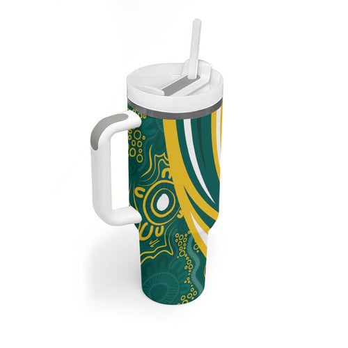 Australia 2024 Olympics Tumbler With Handle Rise of the Roos Aborignal Style