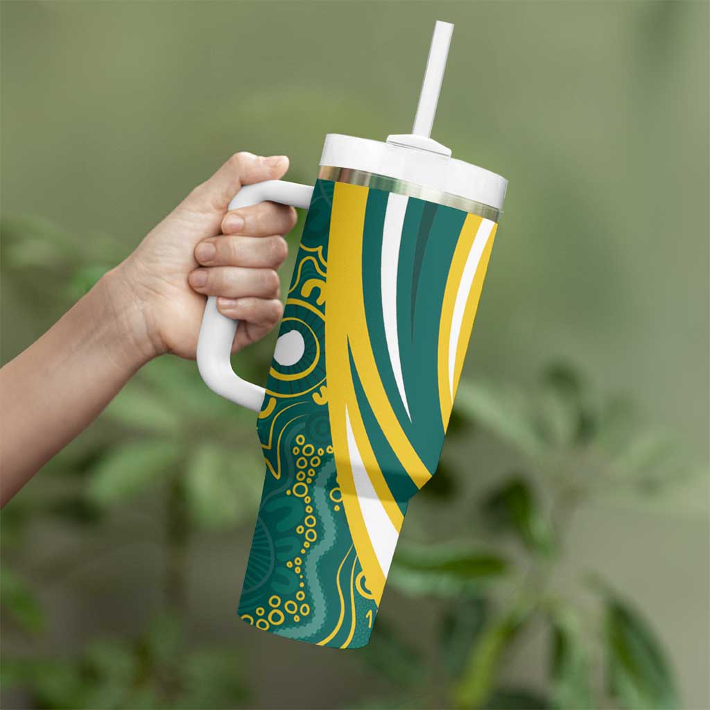 Australia 2024 Olympics Tumbler With Handle Rise of the Roos Aborignal Style