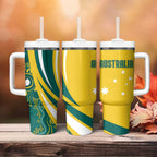 Australia 2024 Olympics Tumbler With Handle Rise of the Roos Aborignal Style