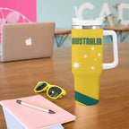 Australia 2024 Olympics Tumbler With Handle Rise of the Roos Aborignal Style