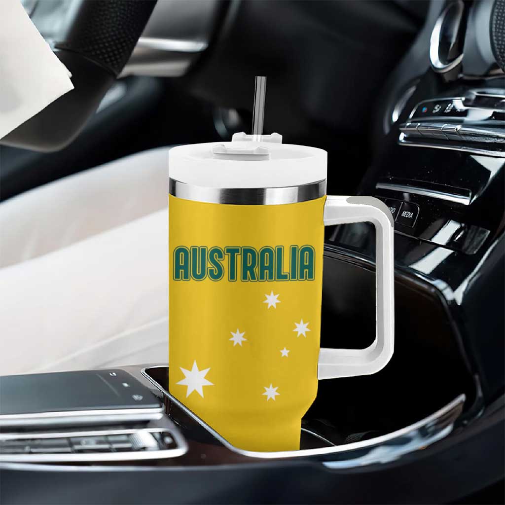 Australia 2024 Olympics Tumbler With Handle Rise of the Roos Aborignal Style