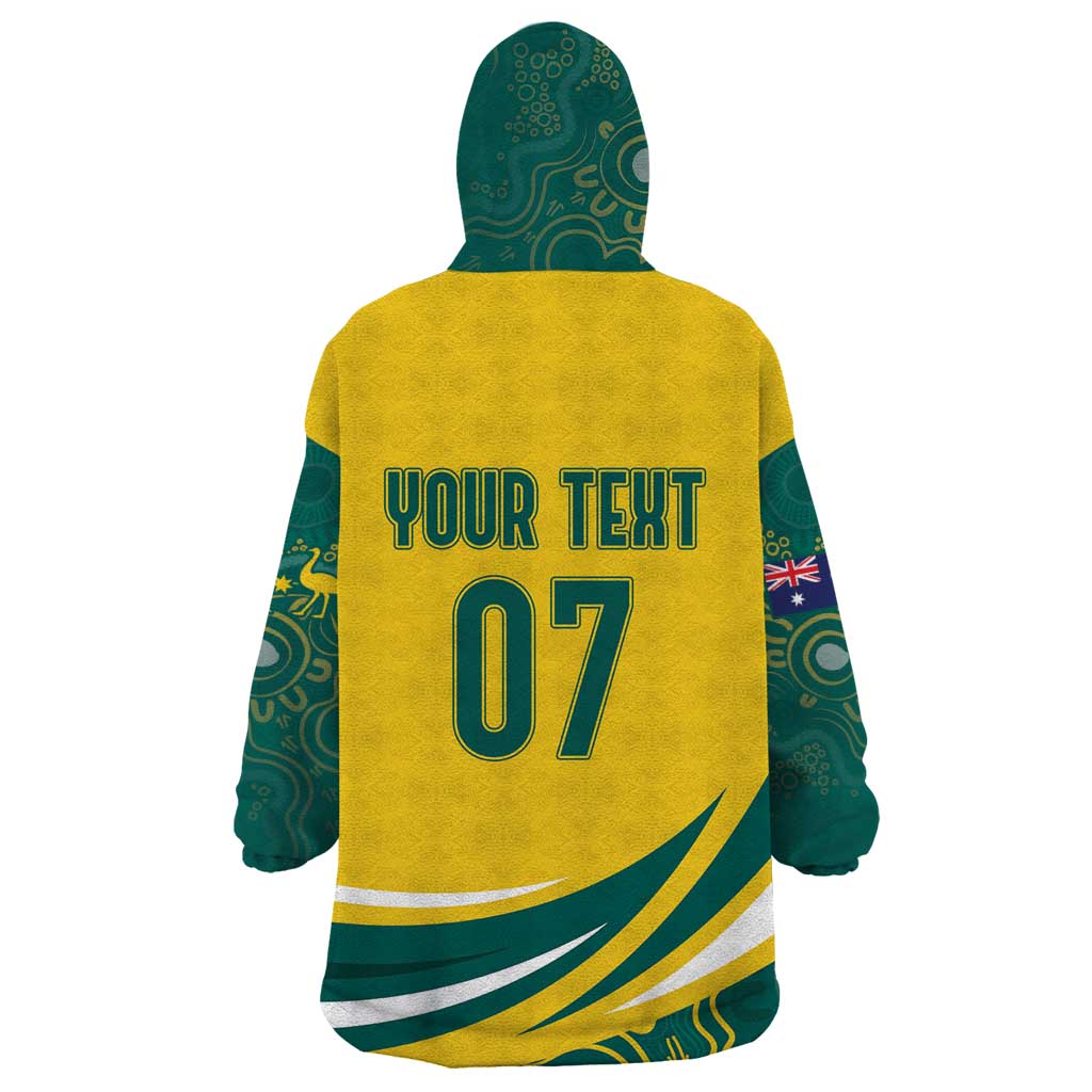 Australia 2024 Olympics Custom Wearable Blanket Hoodie Rise of the Roos Aborignal Style