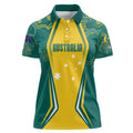 Australia 2024 Olympics Custom Women Polo Shirt Rise of the Roos Aborignal Style