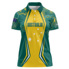 Australia 2024 Olympics Custom Women Polo Shirt Rise of the Roos Aborignal Style