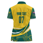Australia 2024 Olympics Custom Women Polo Shirt Rise of the Roos Aborignal Style