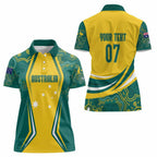 Australia 2024 Olympics Custom Women Polo Shirt Rise of the Roos Aborignal Style