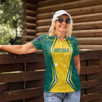 Australia 2024 Olympics Custom Women Polo Shirt Rise of the Roos Aborignal Style