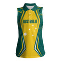 Australia 2024 Olympics Custom Women Sleeveless Polo Shirt Rise of the Roos Aborignal Style