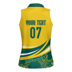 Australia 2024 Olympics Custom Women Sleeveless Polo Shirt Rise of the Roos Aborignal Style