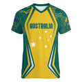 Australia 2024 Olympics Custom Women V-Neck T-Shirt Rise of the Roos Aborignal Style