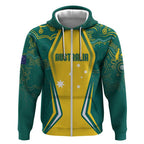 Australia 2024 Olympics Custom Zip Hoodie Rise of the Roos Aborignal Style