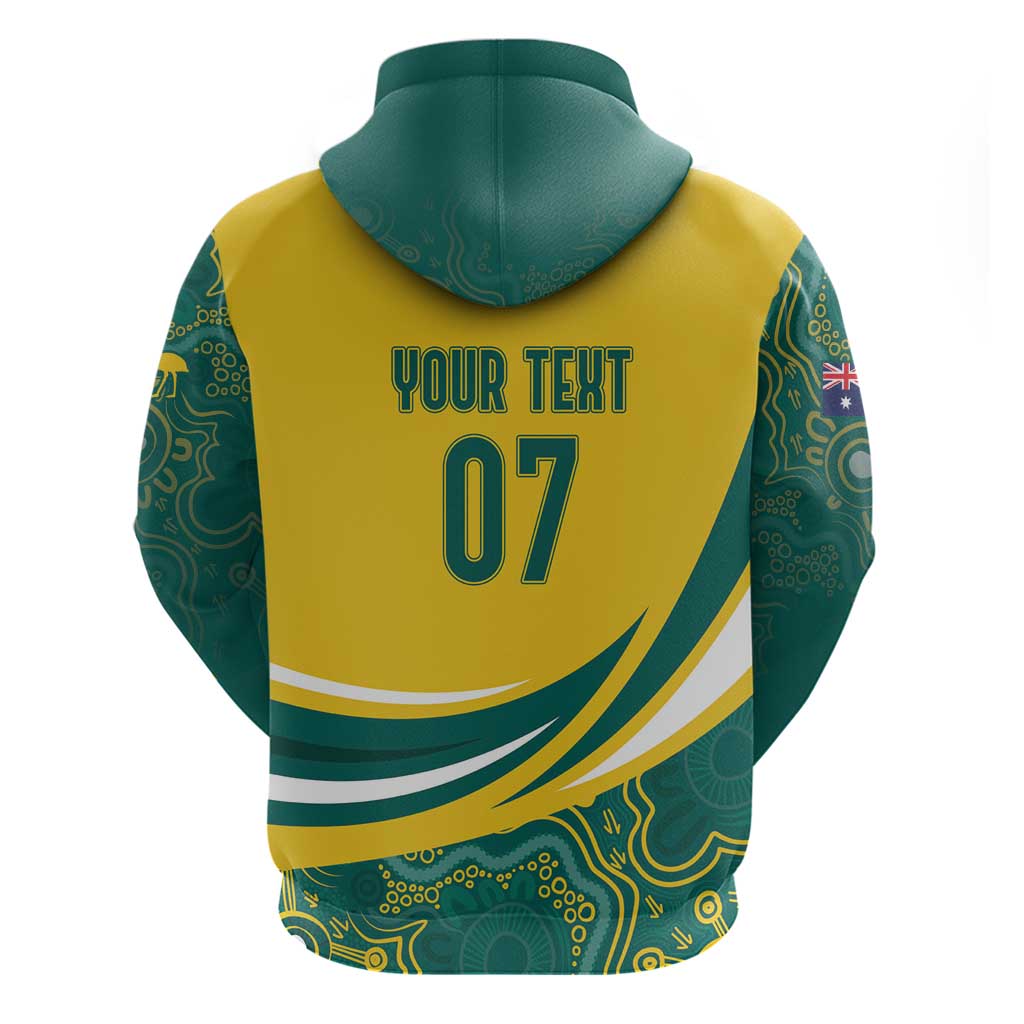 Australia 2024 Olympics Custom Zip Hoodie Rise of the Roos Aborignal Style