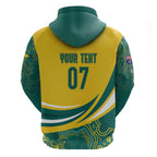 Australia 2024 Olympics Custom Zip Hoodie Rise of the Roos Aborignal Style