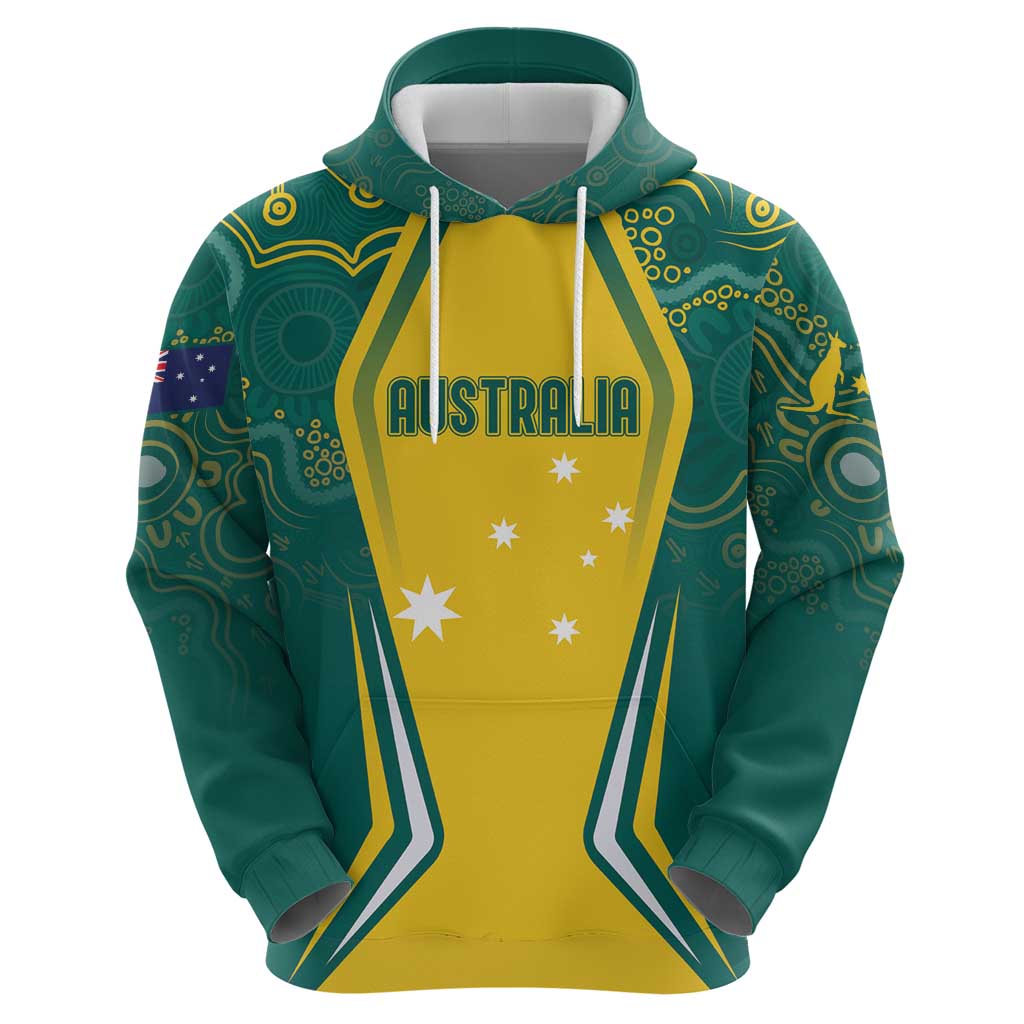 Australia 2024 Olympics Custom Zip Hoodie Rise of the Roos Aborignal Style