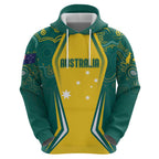 Australia 2024 Olympics Custom Zip Hoodie Rise of the Roos Aborignal Style