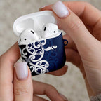 New Zealand Maori Mo Bros AirPods Case Blue Ribbon With Koru Kowhaiwhai - Aussie Hoodie