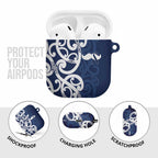 New Zealand Maori Mo Bros AirPods Case Blue Ribbon With Koru Kowhaiwhai - Aussie Hoodie