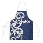 New Zealand Maori Mo Bros Apron Blue Ribbon With Koru Kowhaiwhai - Aussie Hoodie