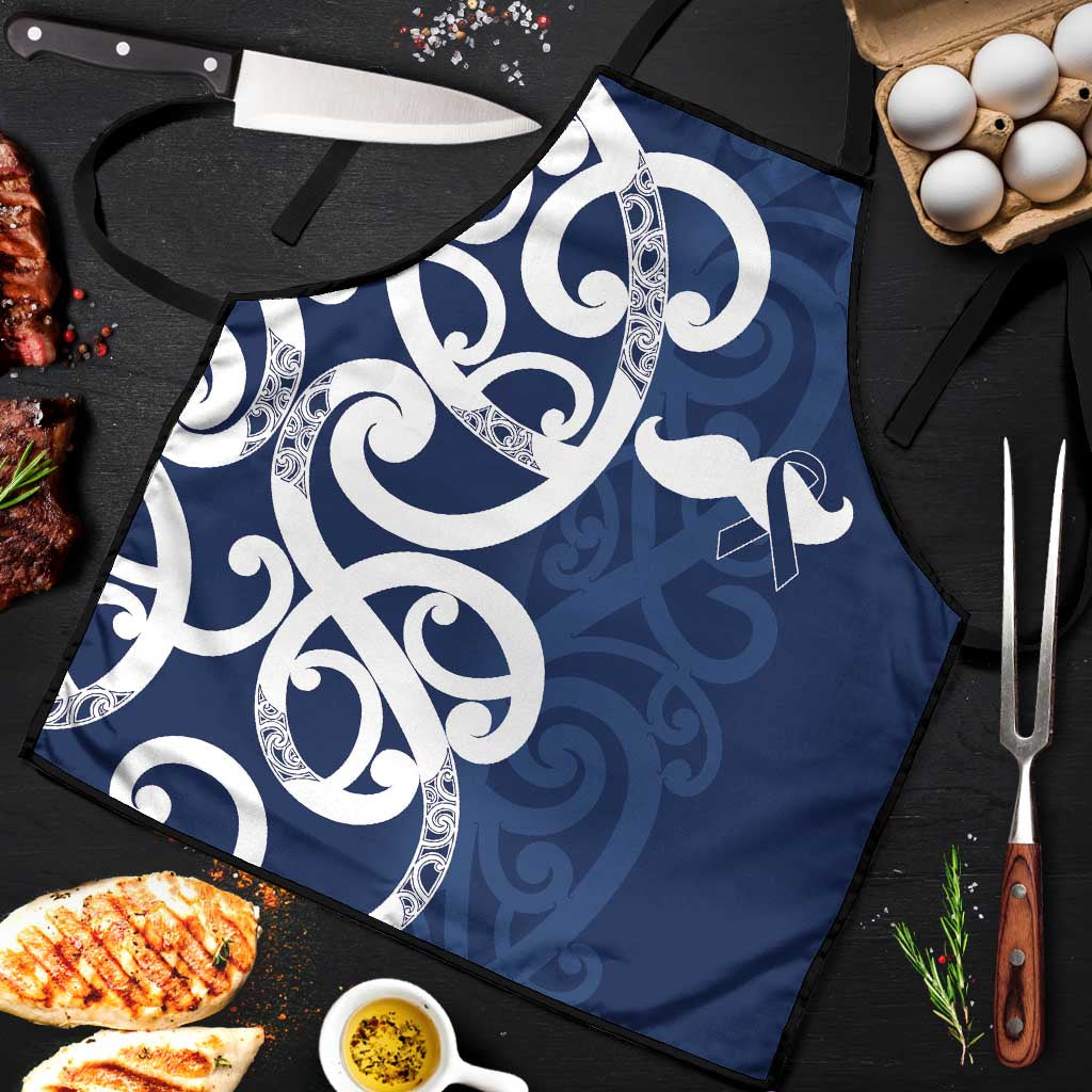 New Zealand Maori Mo Bros Apron Blue Ribbon With Koru Kowhaiwhai - Aussie Hoodie