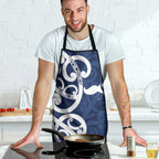 New Zealand Maori Mo Bros Apron Blue Ribbon With Koru Kowhaiwhai - Aussie Hoodie