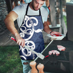 New Zealand Maori Mo Bros Apron Blue Ribbon With Koru Kowhaiwhai - Aussie Hoodie