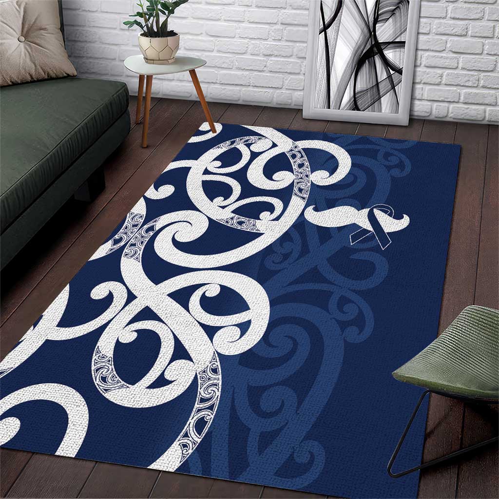 New Zealand Maori Mo Bros Area Rug Blue Ribbon With Koru Kowhaiwhai - Aussie Hoodie