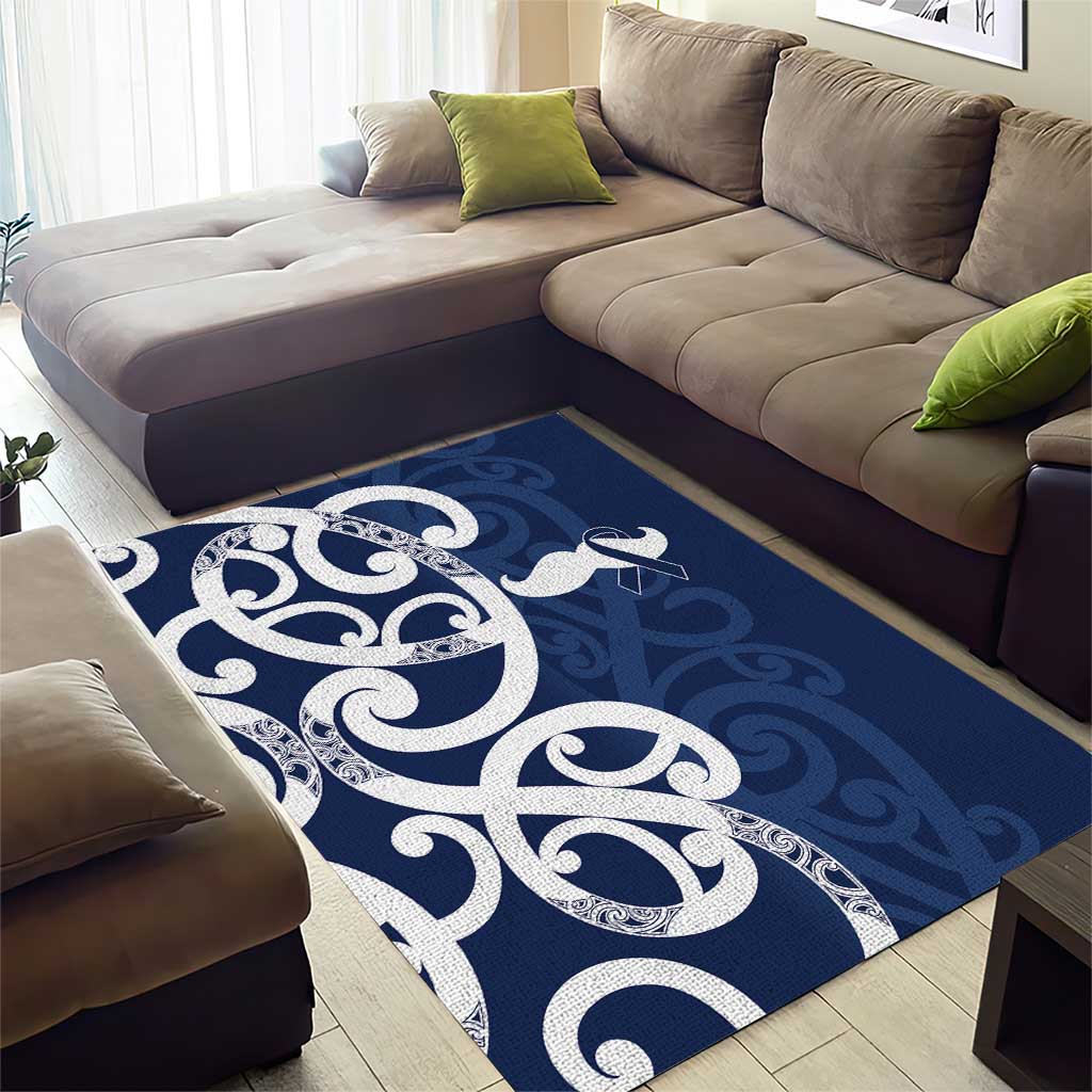 New Zealand Maori Mo Bros Area Rug Blue Ribbon With Koru Kowhaiwhai - Aussie Hoodie