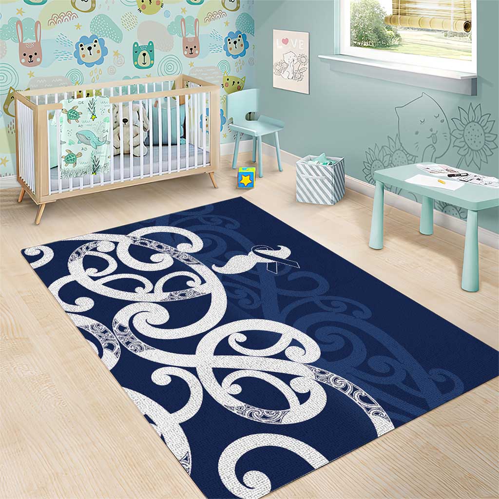 New Zealand Maori Mo Bros Area Rug Blue Ribbon With Koru Kowhaiwhai - Aussie Hoodie