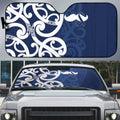New Zealand Maori Mo Bros Auto Sun Shade Blue Ribbon With Koru Kowhaiwhai - Aussie Hoodie