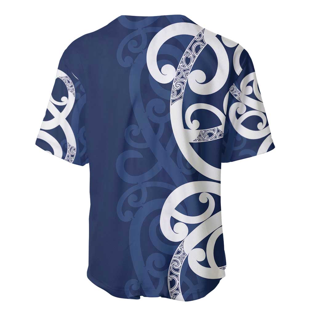New Zealand Maori Mo Bros Baseball Jersey Blue Ribbon With Koru Kowhaiwhai - Aussie Hoodie