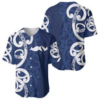 New Zealand Maori Mo Bros Baseball Jersey Blue Ribbon With Koru Kowhaiwhai - Aussie Hoodie