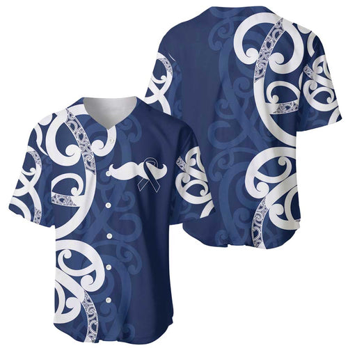 New Zealand Maori Mo Bros Baseball Jersey Blue Ribbon With Koru Kowhaiwhai - Aussie Hoodie
