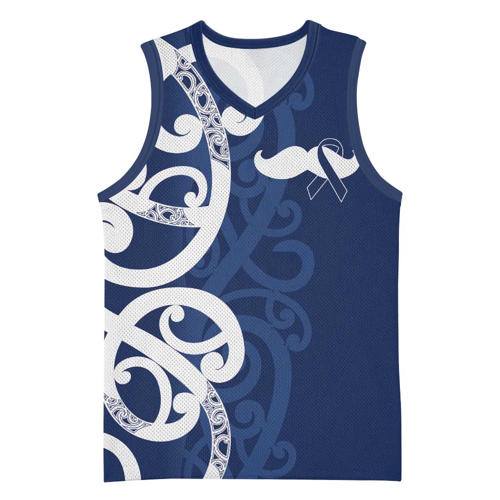 New Zealand Maori Mo Bros Basketball Jersey Blue Ribbon With Koru Kowhaiwhai - Aussie Hoodie