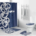 New Zealand Maori Mo Bros Bathroom Set Blue Ribbon With Koru Kowhaiwhai - Aussie Hoodie