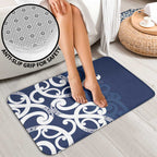 New Zealand Maori Mo Bros Bathroom Set Blue Ribbon With Koru Kowhaiwhai - Aussie Hoodie