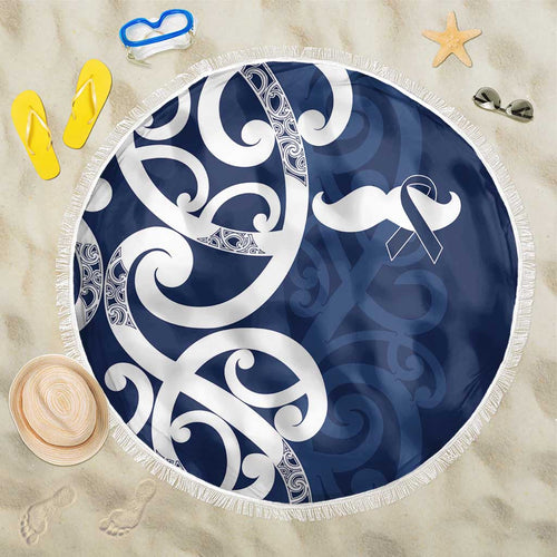 New Zealand Maori Mo Bros Beach Blanket Blue Ribbon With Koru Kowhaiwhai - Aussie Hoodie