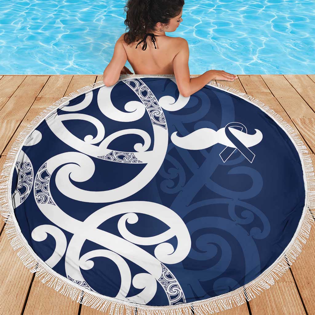 New Zealand Maori Mo Bros Beach Blanket Blue Ribbon With Koru Kowhaiwhai - Aussie Hoodie