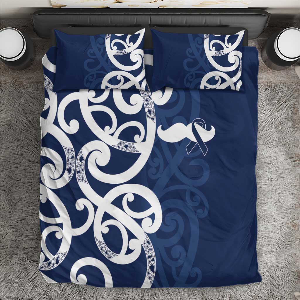 New Zealand Maori Mo Bros Bedding Set Blue Ribbon With Koru Kowhaiwhai - Aussie Hoodie