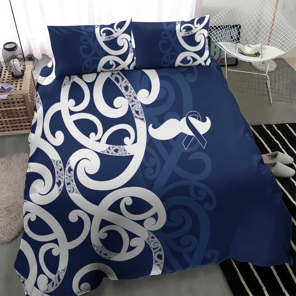 New Zealand Maori Mo Bros Bedding Set Blue Ribbon With Koru Kowhaiwhai - Aussie Hoodie
